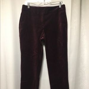 Burgundy velvet sz 8 Ann Taylor Factory pants
